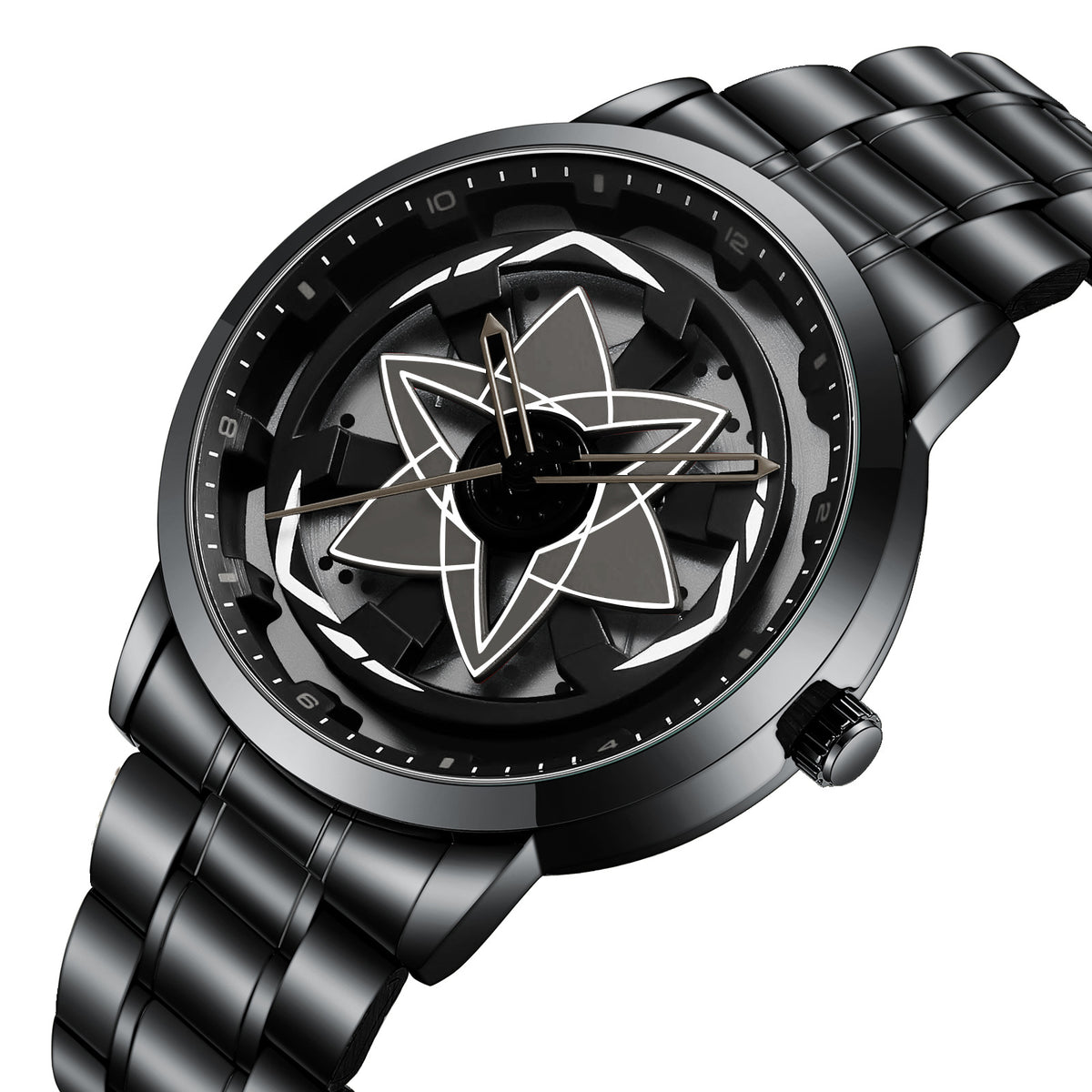 Creative Waterproof Rotating Hub Watch, Fashionable 3D Hollow Design