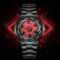 Creative Waterproof Rotating Hub Watch, Fashionable 3D Hollow Design