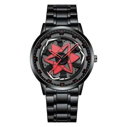 Creative Waterproof Rotating Hub Watch, Fashionable 3D Hollow Design