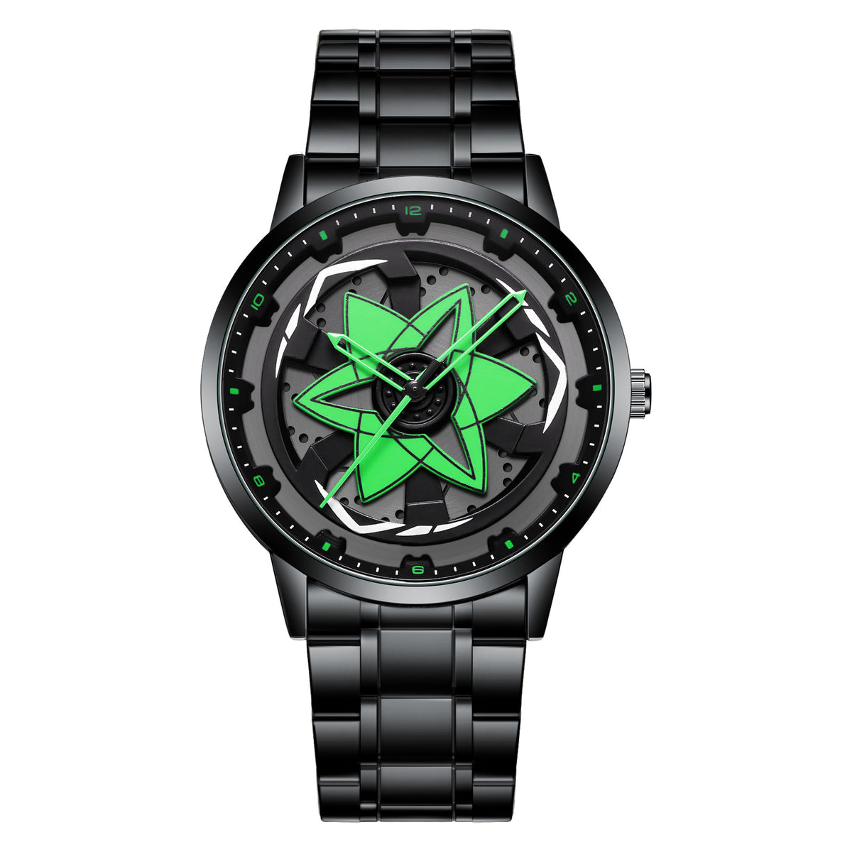 Creative Waterproof Rotating Hub Watch, Fashionable 3D Hollow Design