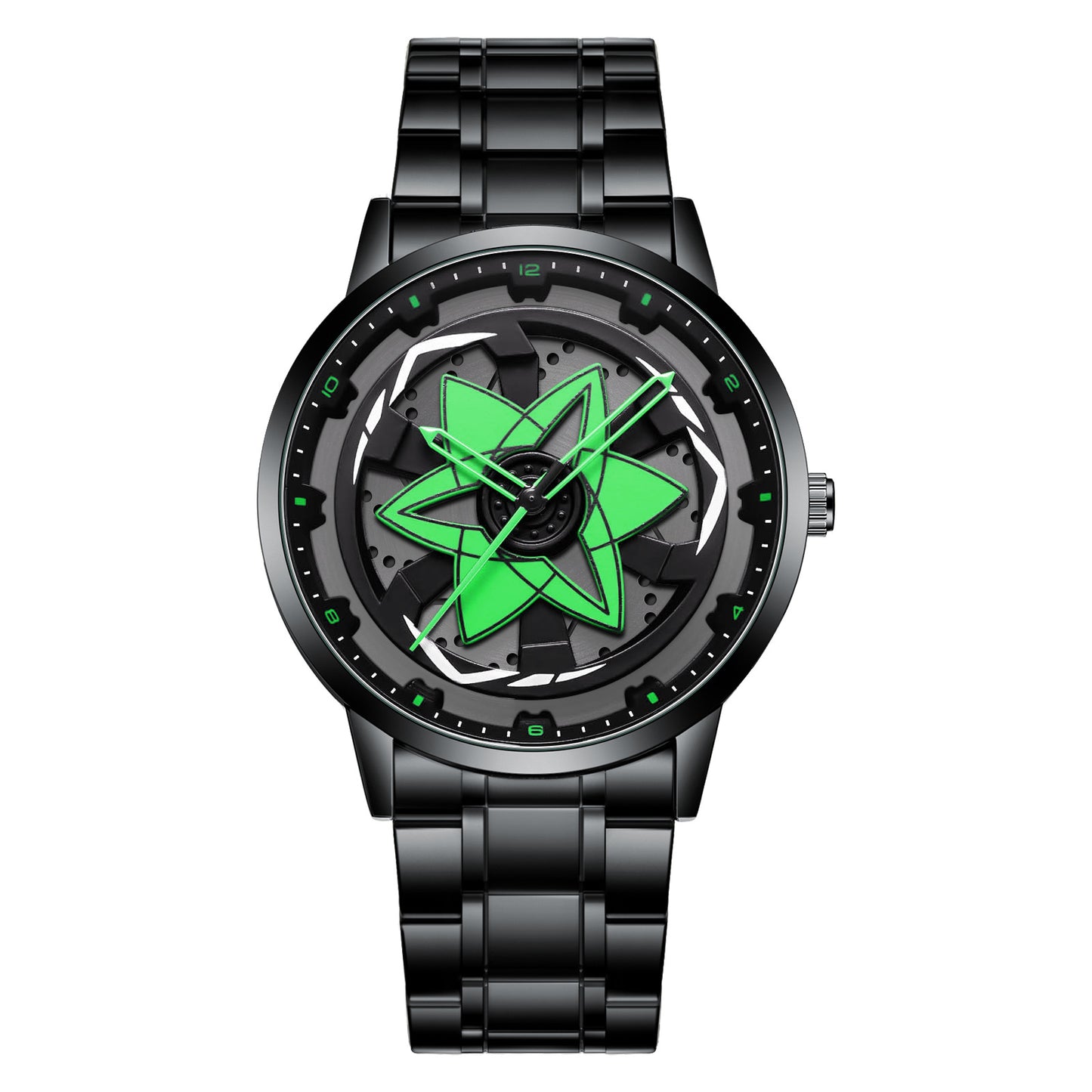 Creative Waterproof Rotating Hub Watch, Fashionable 3D Hollow Design